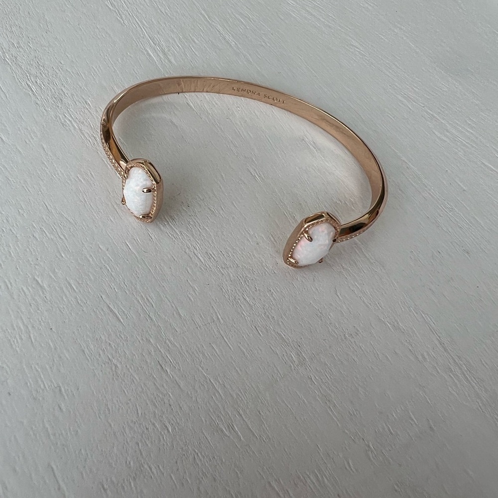 Kendra Scott rose gold bracelet with white